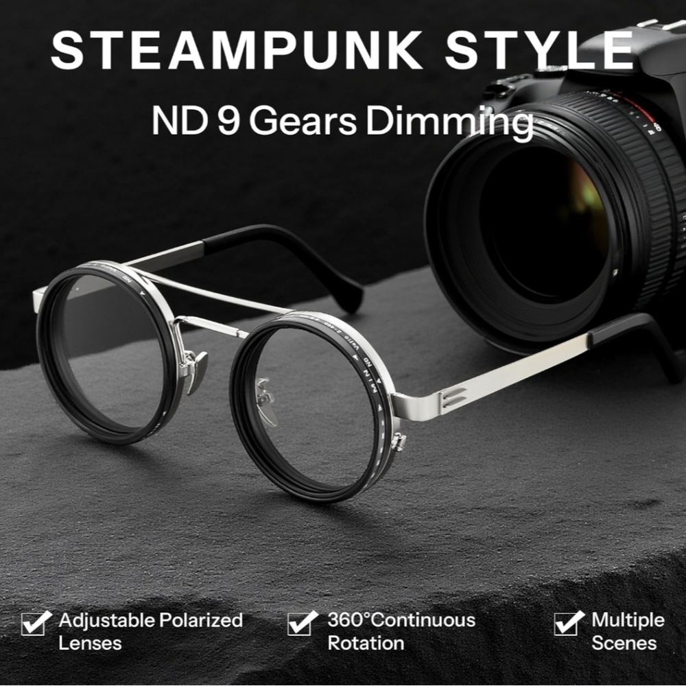 UNISEX Steam Punk Style Dimmable Sunglasses